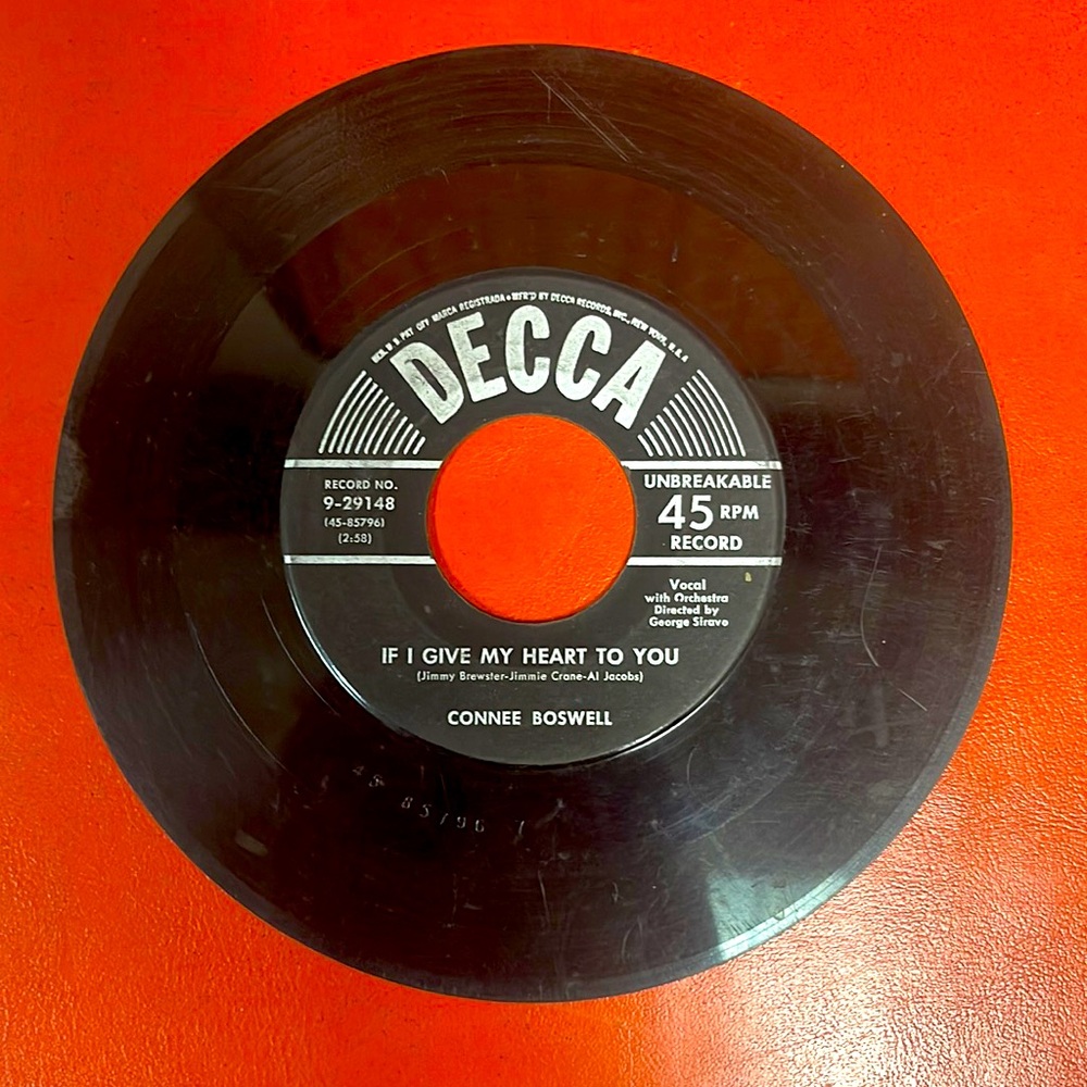 Connee Boswell Vintage Vinyl Record 45 rpm